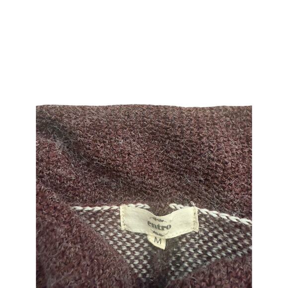 Women's Maroon Star Pattern Cowl Neck Sweater - Picture 4 of 6
